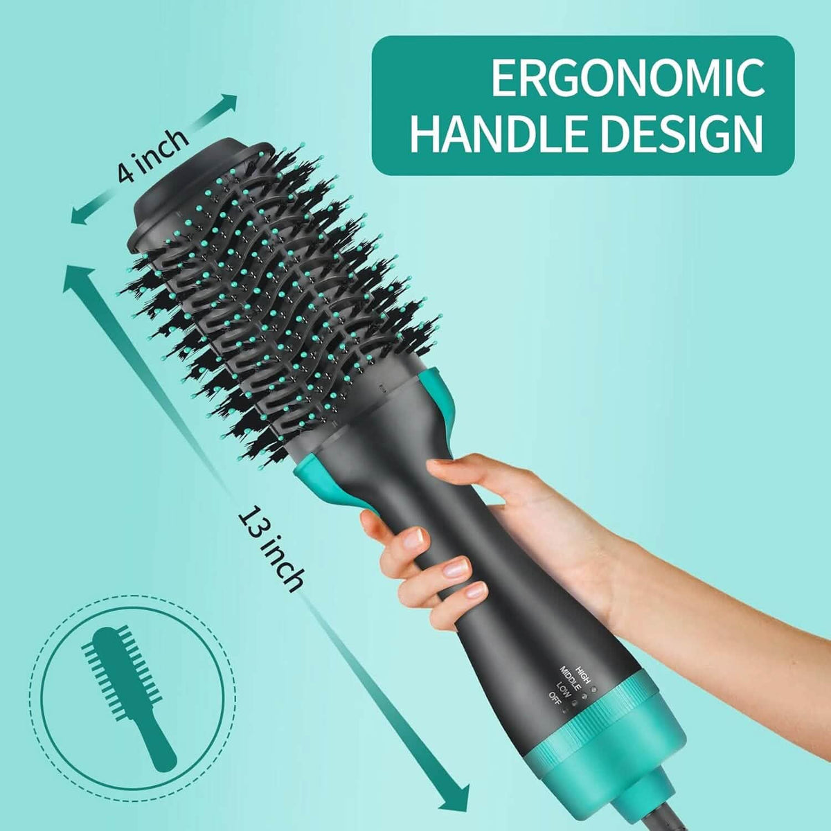 3-in-1 Ionic Straightening Hot Air Brush with Anti-Scald Feature-3-in-1 Ionic Straightening Hot Air Brush with Anti-Scald Feature