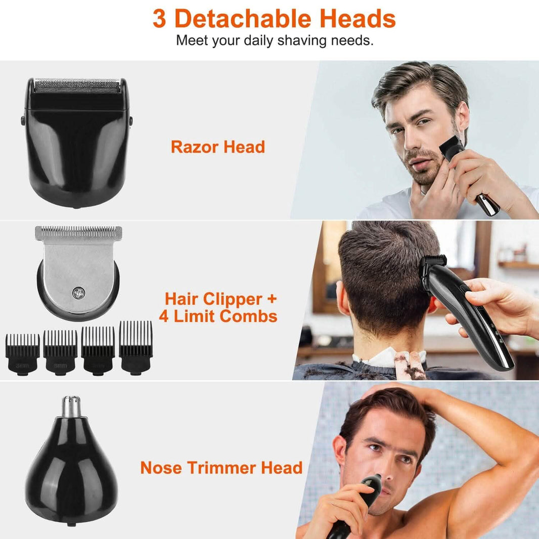 3-in-1 Rechargeable Hair Clipper Cordless Hair Trimmer Shaver-3-in-1 Rechargeable Hair Clipper Cordless Hair Trimmer Shaver