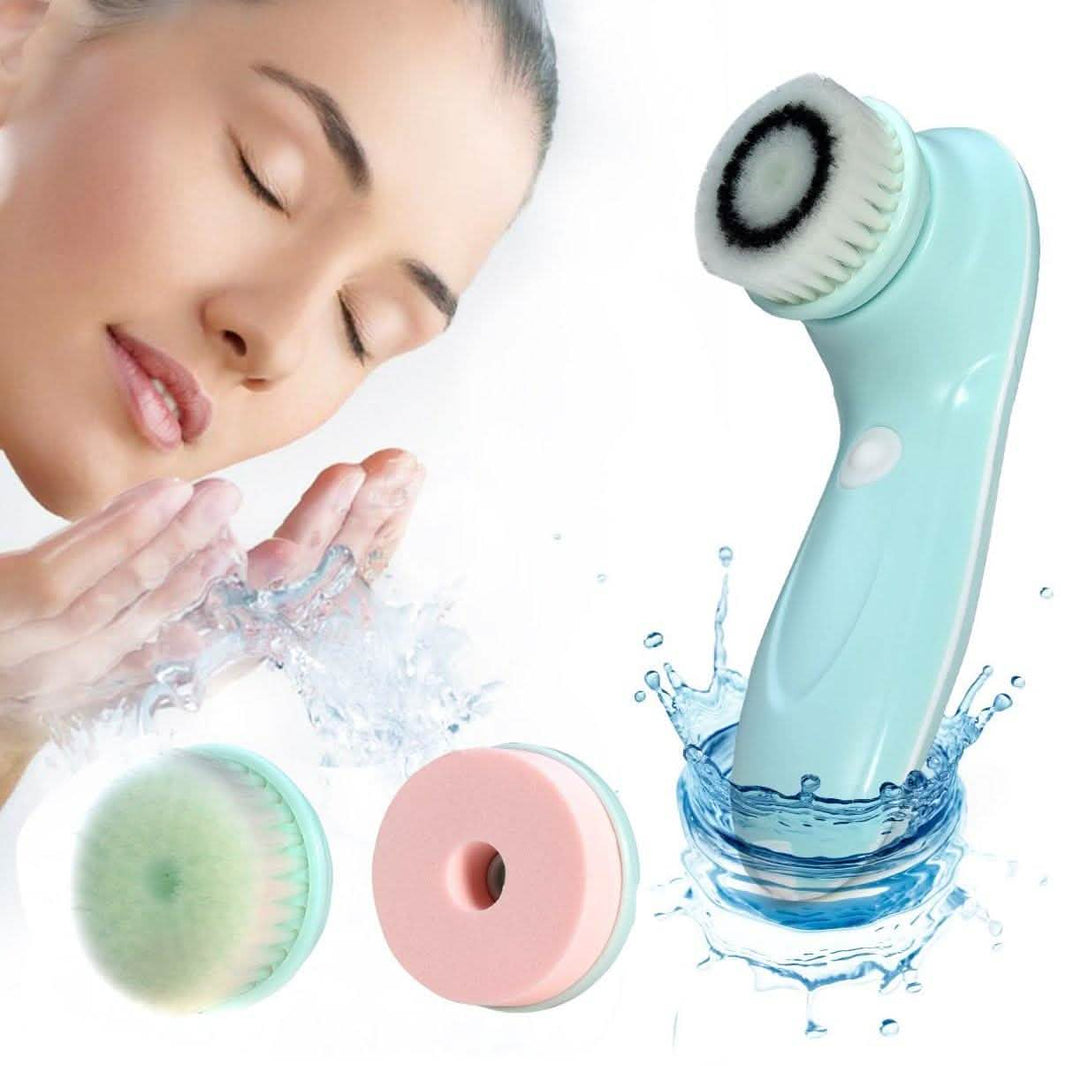 3-in-1 USB Rechargeable Facial Cleansing Brush Set Soft Scrubber Face Exfoliating-3-in-1 USB Rechargeable Facial Cleansing Brush Set Soft Scrubber Face Exfoliating