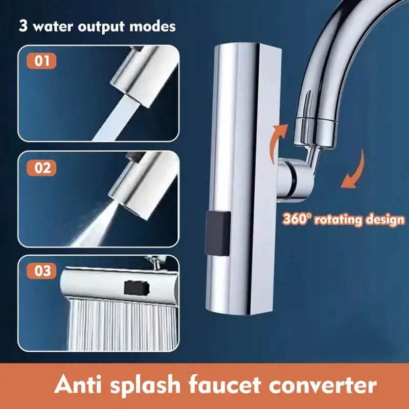 3-Mode Leakproof Sink Faucet Adapter - Durable Copper Construction for Kitchen and Bathroom-3-Mode Leakproof Sink Faucet Adapter - Durable Copper Construction for Kitchen and Bathroom