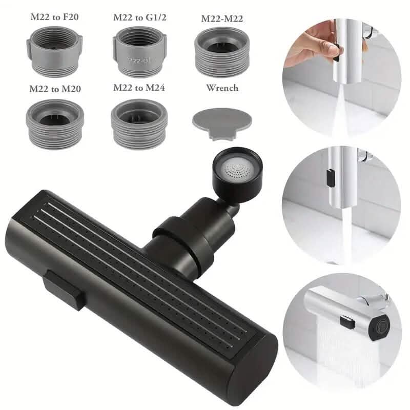 3-Mode Leakproof Sink Faucet Adapter - Durable Copper Construction for Kitchen and Bathroom-3-Mode Leakproof Sink Faucet Adapter - Durable Copper Construction for Kitchen and Bathroom
