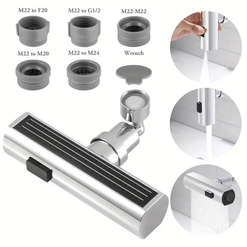 3-Mode Leakproof Sink Faucet Adapter - Durable Copper Construction for Kitchen and Bathroom-3-Mode Leakproof Sink Faucet Adapter - Durable Copper Construction for Kitchen and Bathroom