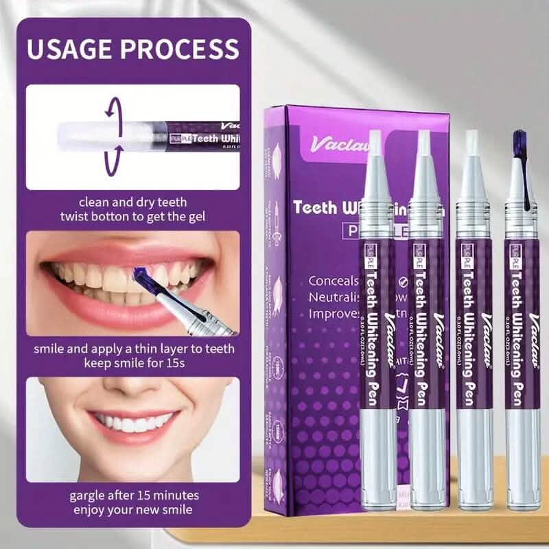 3-Pack: 3ml/0.1fl oz Mint Flavor Purple Teeth Whitening Gel Pen-3-Pack: 3ml/0.1fl oz Mint Flavor Purple Teeth Whitening Gel Pen
