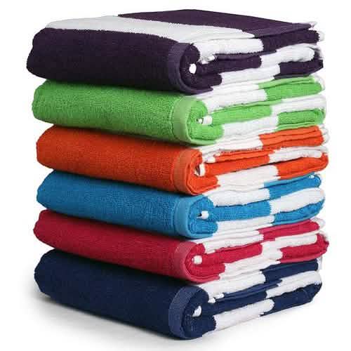 3-Pack: Cotton Bath Towel, Cabana Stripe Beach Towel-3-Pack: Cotton Bath Towel, Cabana Stripe Beach Towel