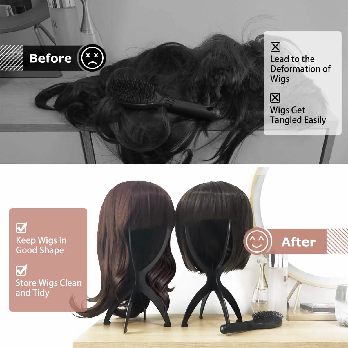 3-Pack: Dreamlover Wig Head Stands for Wigs-3-Pack: Dreamlover Wig Head Stands for Wigs