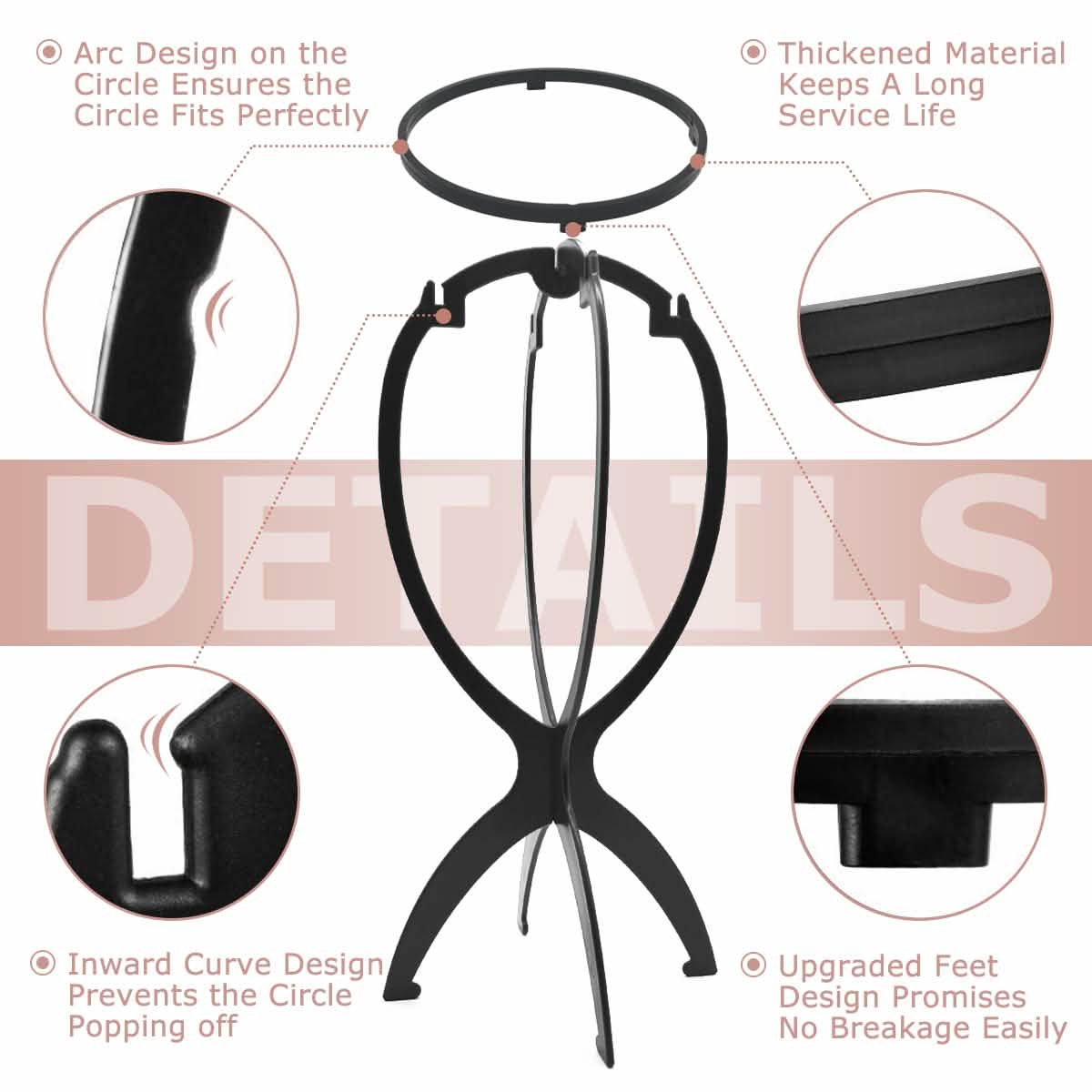 3-Pack: Dreamlover Wig Head Stands for Wigs-3-Pack: Dreamlover Wig Head Stands for Wigs