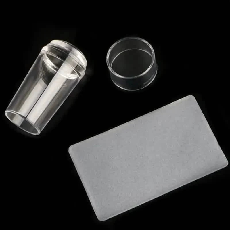 3-Pack: Fast and Easy French Tip Nail Art with Clear Silicone Stamper and Scraper-3-Pack: Fast and Easy French Tip Nail Art with Clear Silicone Stamper and Scraper