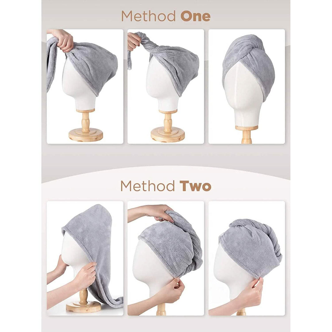 3-Pack: Hicober Microfiber Hair Towel-3-Pack: Hicober Microfiber Hair Towel
