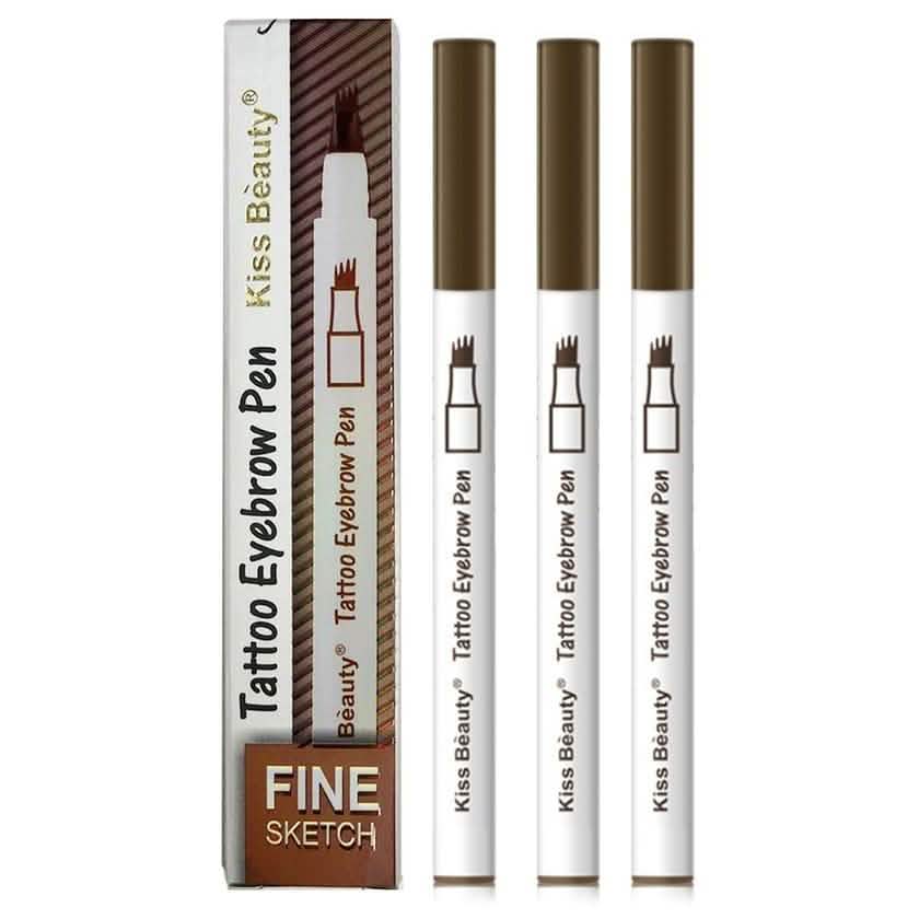 3-Pack: Tattoo Eyebrow Pen Ink Gel - Brown-3-Pack: Tattoo Eyebrow Pen Ink Gel - Brown