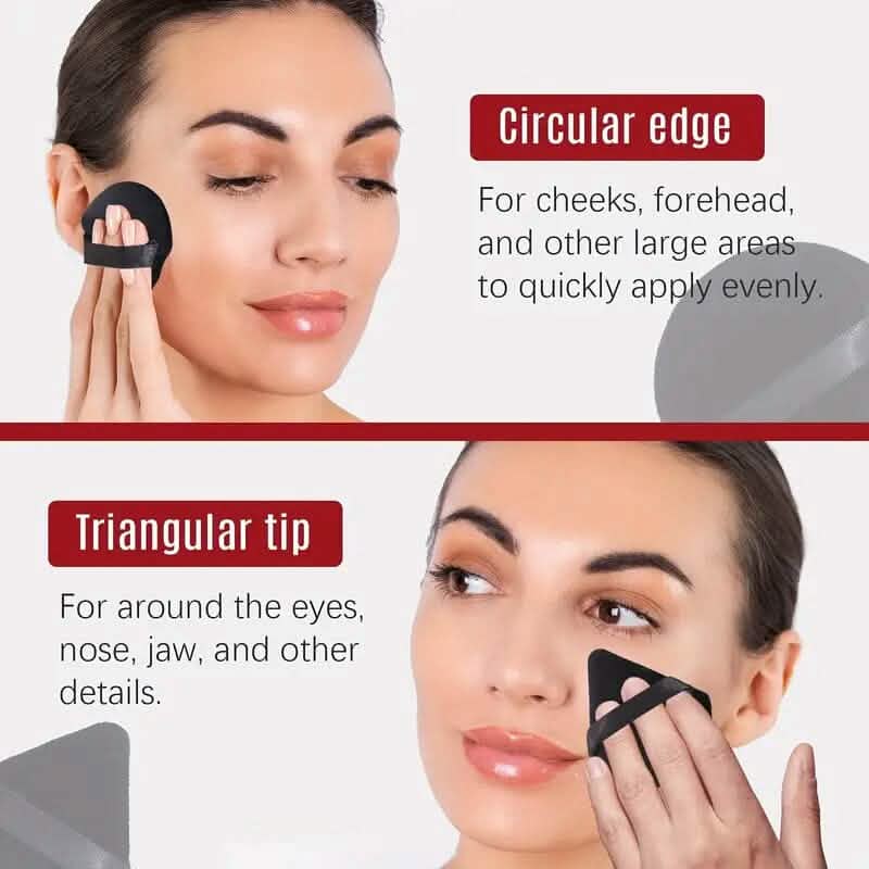 3-Pack: Triangle Powder Puff for Loose Powder and Liquid Cosmetic-3-Pack: Triangle Powder Puff for Loose Powder and Liquid Cosmetic
