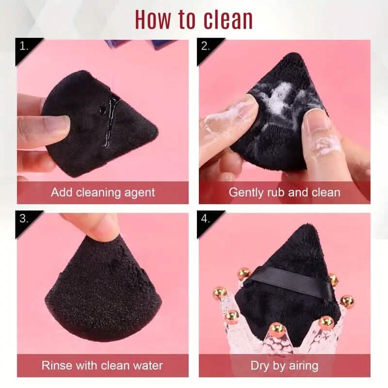 3-Pack: Triangle Powder Puff for Loose Powder and Liquid Cosmetic-3-Pack: Triangle Powder Puff for Loose Powder and Liquid Cosmetic