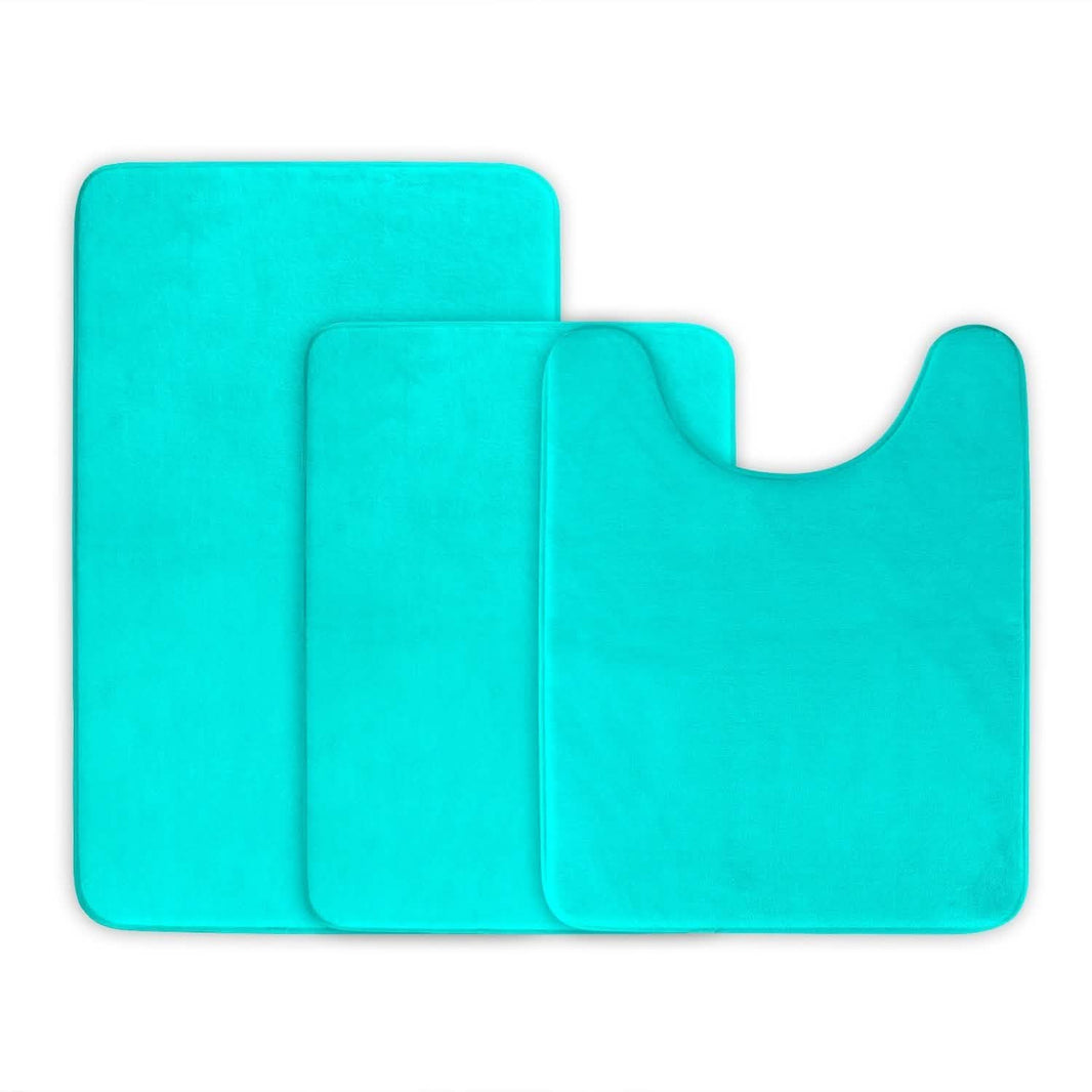3-Piece Set: Bathroom Rug Set Plush Velvet Bath Carpet-3-Piece Set: Bathroom Rug Set Plush Velvet Bath Carpet