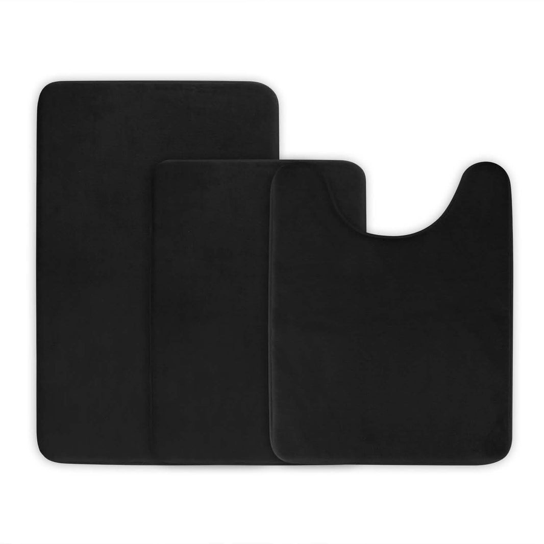 3-Piece Set: Bathroom Rug Set Plush Velvet Bath Carpet-3-Piece Set: Bathroom Rug Set Plush Velvet Bath Carpet