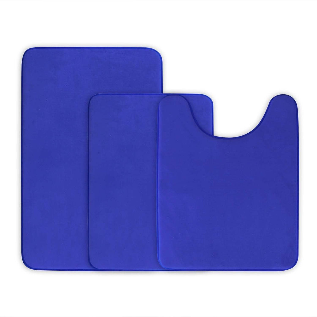 3-Piece Set: Bathroom Rug Set Plush Velvet Bath Carpet-3-Piece Set: Bathroom Rug Set Plush Velvet Bath Carpet