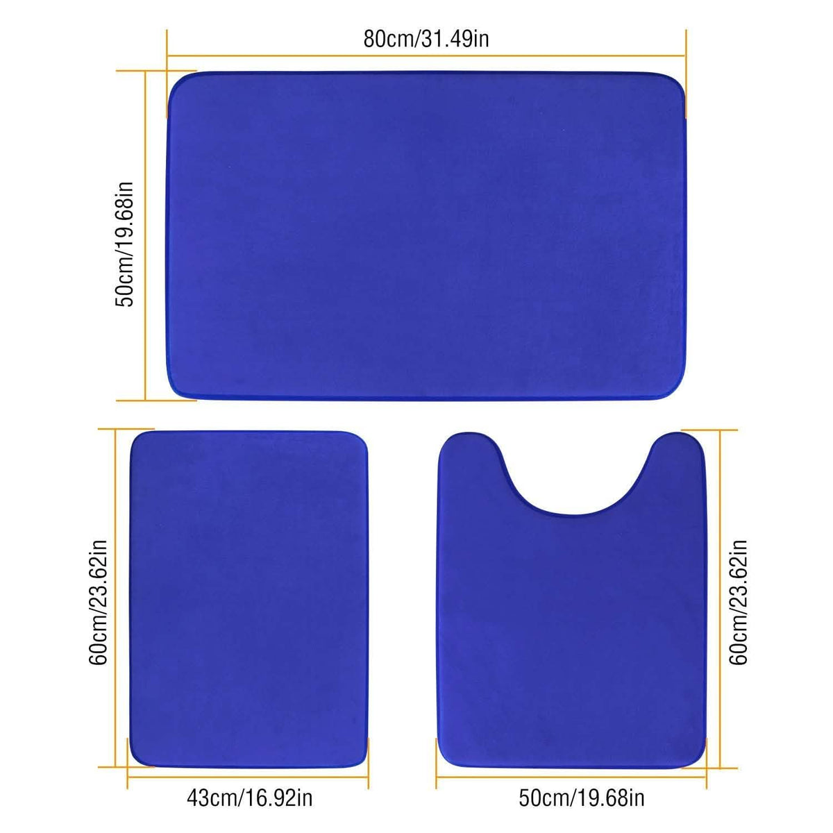 3-Piece Set: Bathroom Rug Set Plush Velvet Bath Carpet-3-Piece Set: Bathroom Rug Set Plush Velvet Bath Carpet