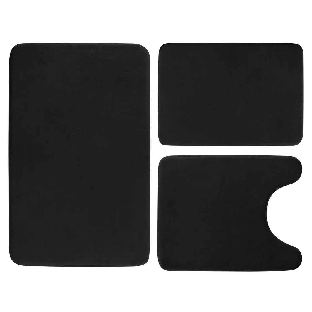 3-Piece Set: Bathroom Rug Set Plush Velvet Bath Carpet-3-Piece Set: Bathroom Rug Set Plush Velvet Bath Carpet