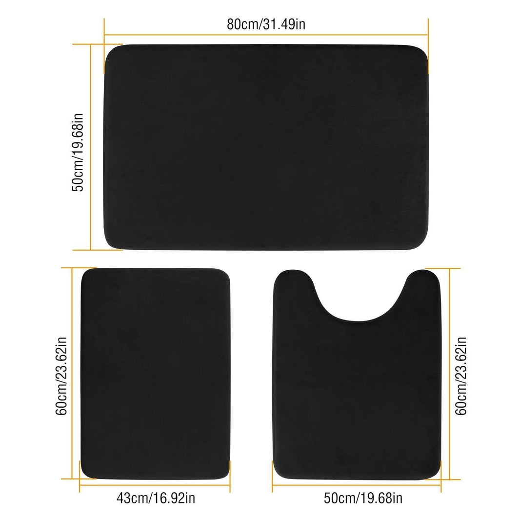 3-Piece Set: Bathroom Rug Set Plush Velvet Bath Carpet-3-Piece Set: Bathroom Rug Set Plush Velvet Bath Carpet