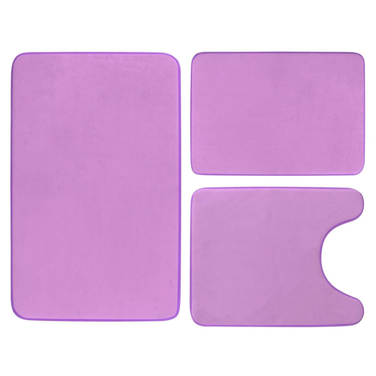 3-Piece Set: Bathroom Rug Set Plush Velvet Bath Carpet-3-Piece Set: Bathroom Rug Set Plush Velvet Bath Carpet