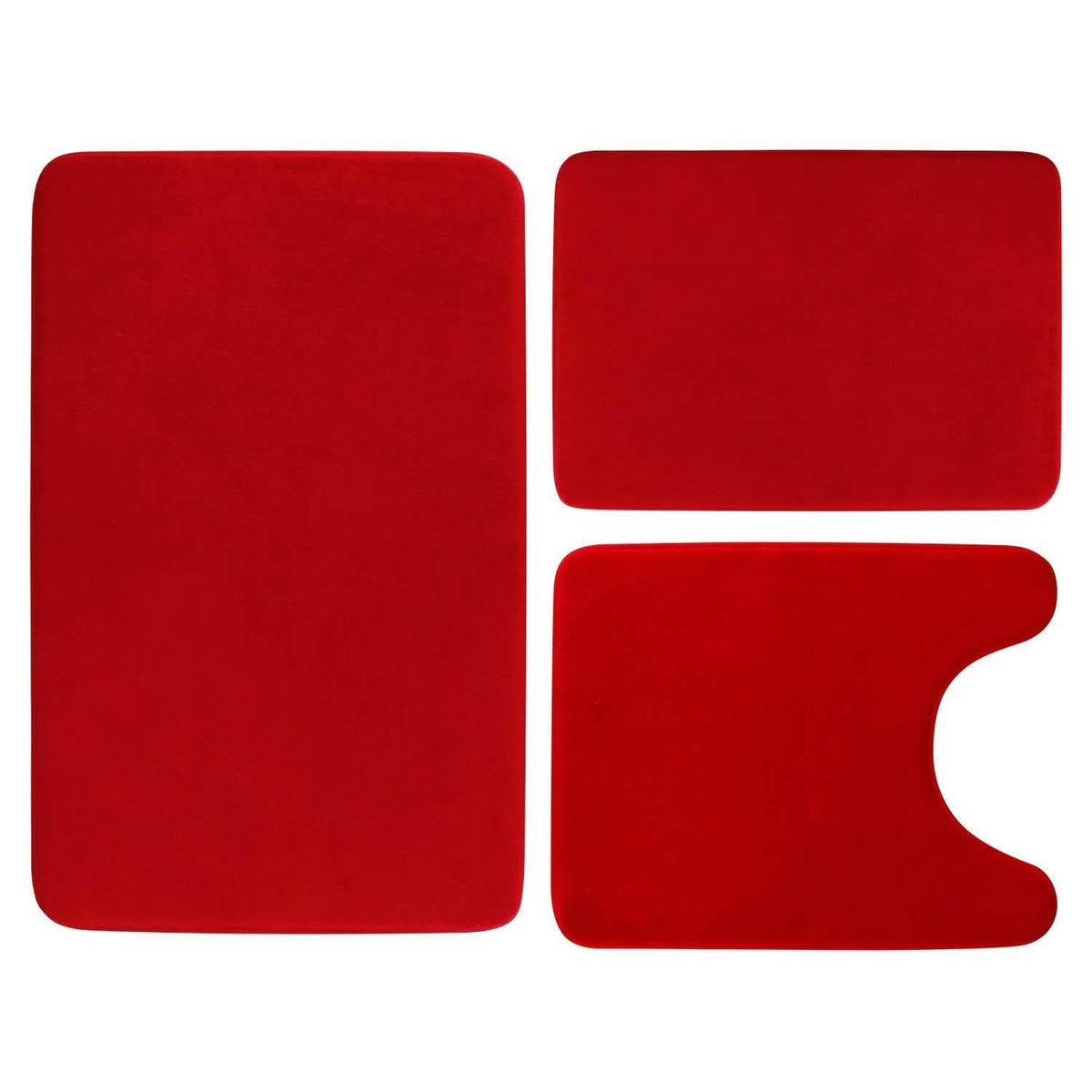 3-Piece Set: Bathroom Rug Set Plush Velvet Bath Carpet-3-Piece Set: Bathroom Rug Set Plush Velvet Bath Carpet