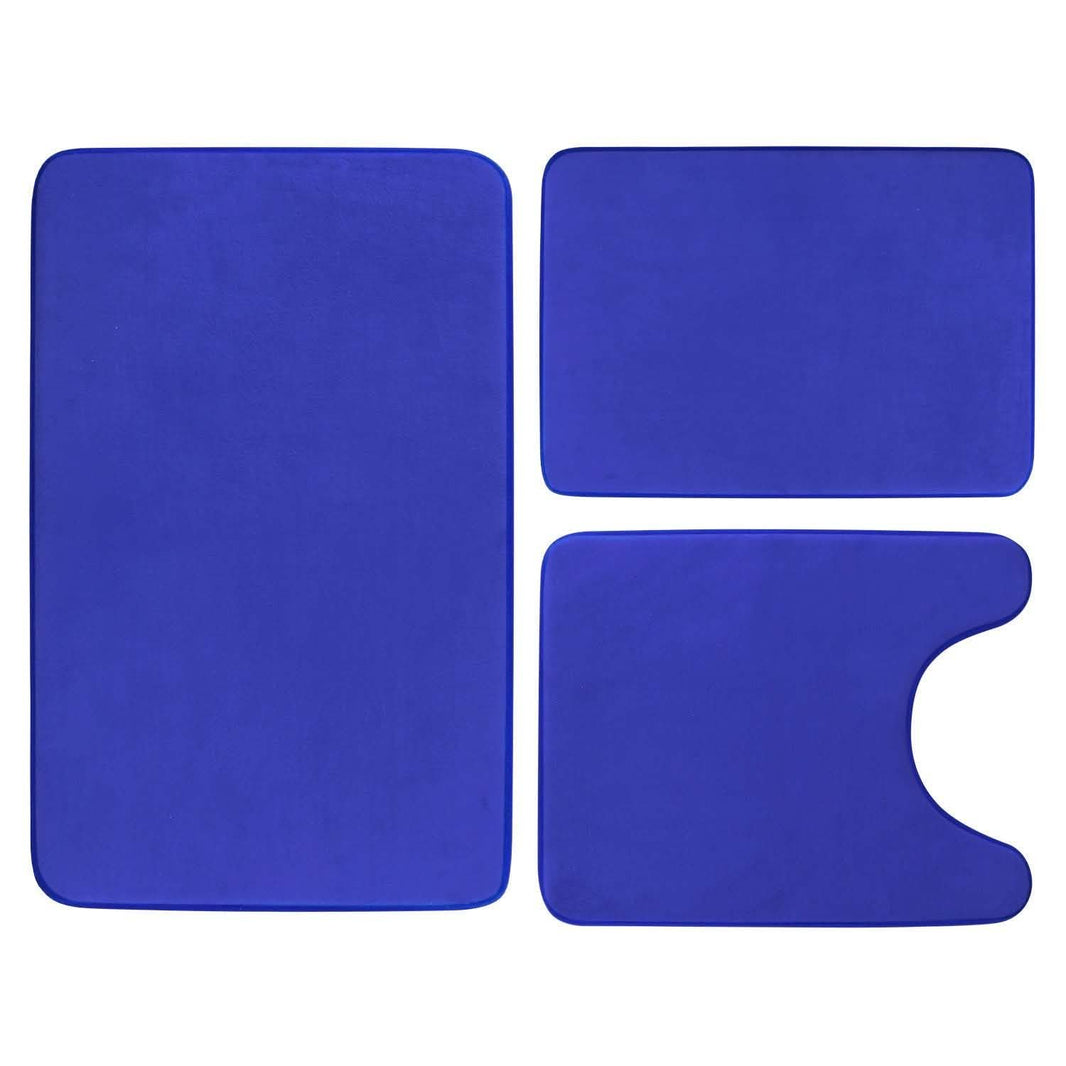 3-Piece Set: Bathroom Rug Set Plush Velvet Bath Carpet-3-Piece Set: Bathroom Rug Set Plush Velvet Bath Carpet