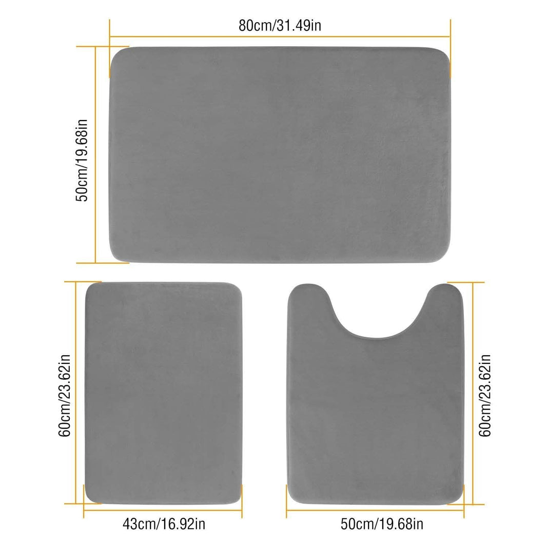 3-Piece Set: Bathroom Rug Set Plush Velvet Bath Carpet-3-Piece Set: Bathroom Rug Set Plush Velvet Bath Carpet