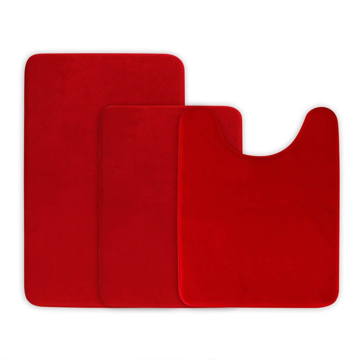 3-Piece Set: Bathroom Rug Set Plush Velvet Bath Carpet-3-Piece Set: Bathroom Rug Set Plush Velvet Bath Carpet