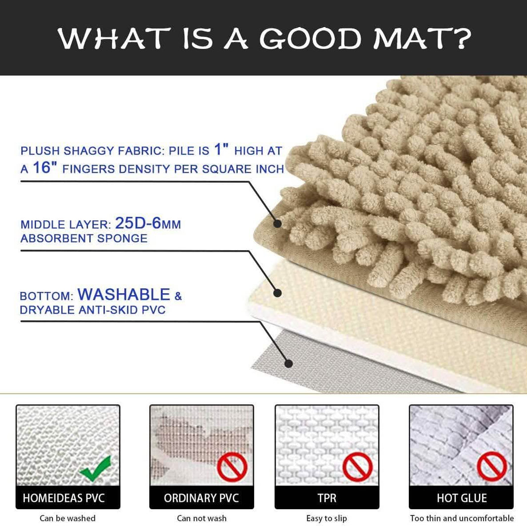 3-Piece Set: Bathroom Rugs Set Ultra Soft Non Slip and Absorbent Chenille-3-Piece Set: Bathroom Rugs Set Ultra Soft Non Slip and Absorbent Chenille
