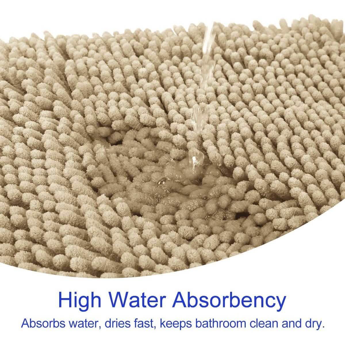 3-Piece Set: Bathroom Rugs Set Ultra Soft Non Slip and Absorbent Chenille-3-Piece Set: Bathroom Rugs Set Ultra Soft Non Slip and Absorbent Chenille