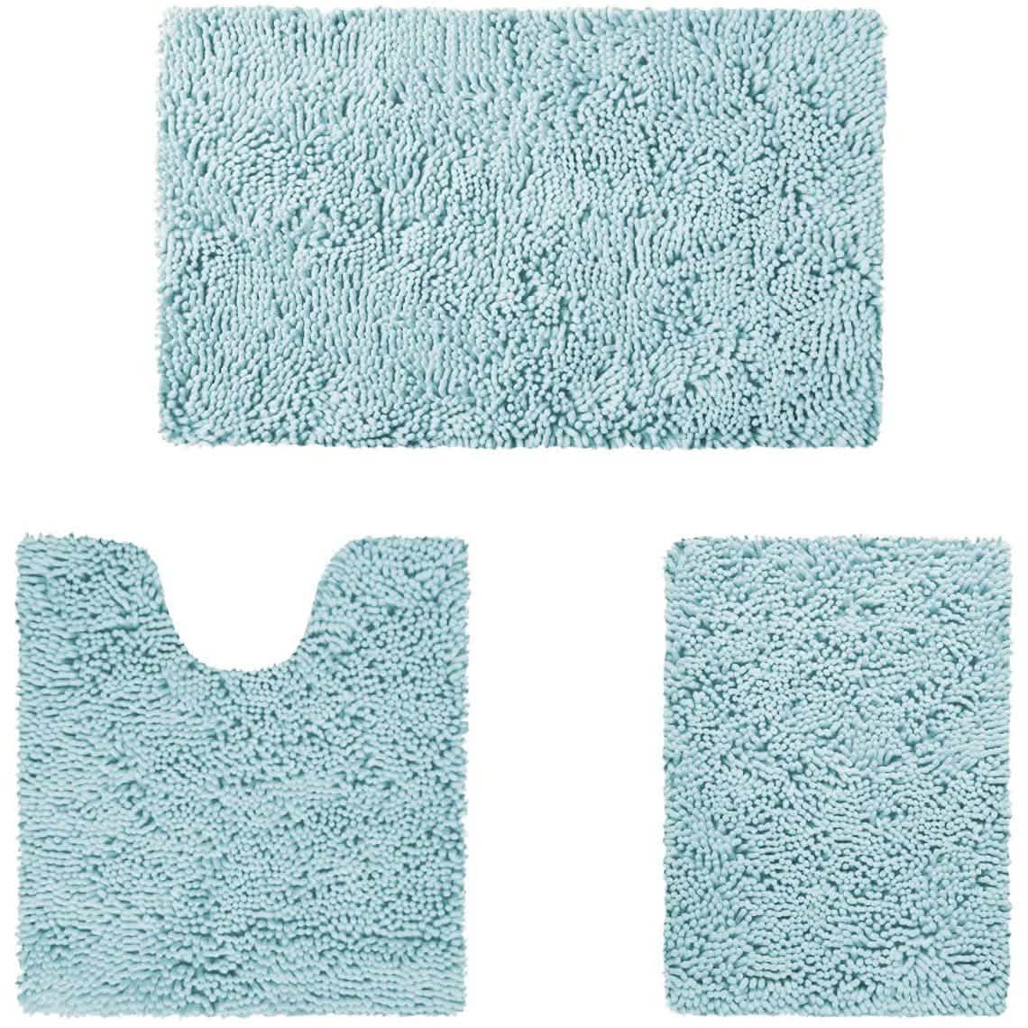3-Piece Set: Bathroom Rugs Set Ultra Soft Non Slip and Absorbent Chenille-3-Piece Set: Bathroom Rugs Set Ultra Soft Non Slip and Absorbent Chenille