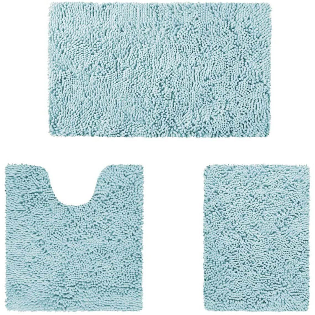 3-Piece Set: Bathroom Rugs Set Ultra Soft Non Slip and Absorbent Chenille-3-Piece Set: Bathroom Rugs Set Ultra Soft Non Slip and Absorbent Chenille