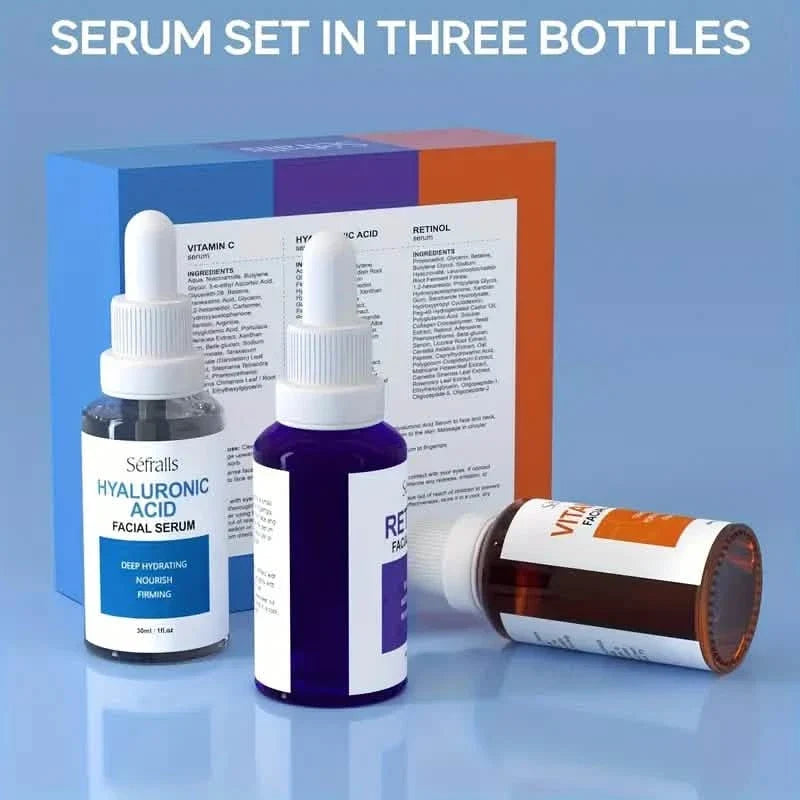 3-Piece Set: Séfralls Hyaluronic Acid VC Retinol Essence with Vitamin-C And Hyaluronic Acid Serum-3-Piece Set: Séfralls Hyaluronic Acid VC Retinol Essence with Vitamin-C And Hyaluronic Acid Serum