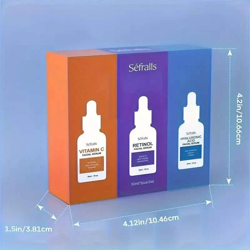 3-Piece Set: Séfralls Hyaluronic Acid VC Retinol Essence with Vitamin-C And Hyaluronic Acid Serum-3-Piece Set: Séfralls Hyaluronic Acid VC Retinol Essence with Vitamin-C And Hyaluronic Acid Serum
