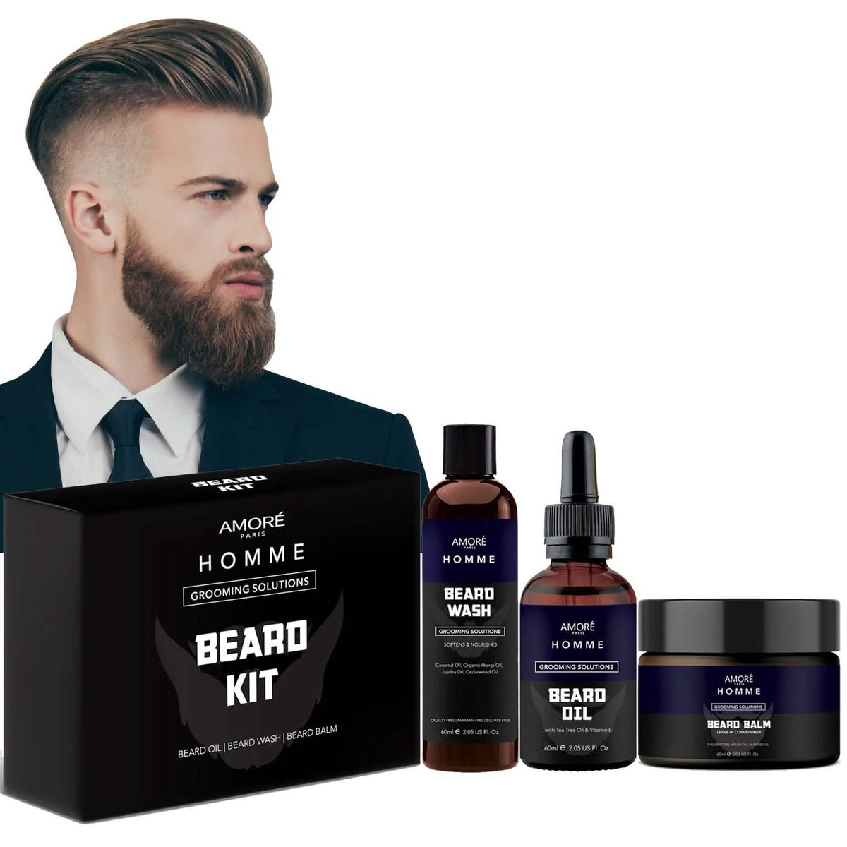 3-Piece Set: Ultimate Beard Care And Grooming Kit-3-Piece Set: Ultimate Beard Care And Grooming Kit