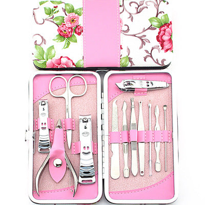 Nail Clipper Set Stainless Steel 12 Piece Pink Flower Nail Scissors Manicure manicure tools rose -12-40ce631e9f01ddbb9bebaf71417a2d3b