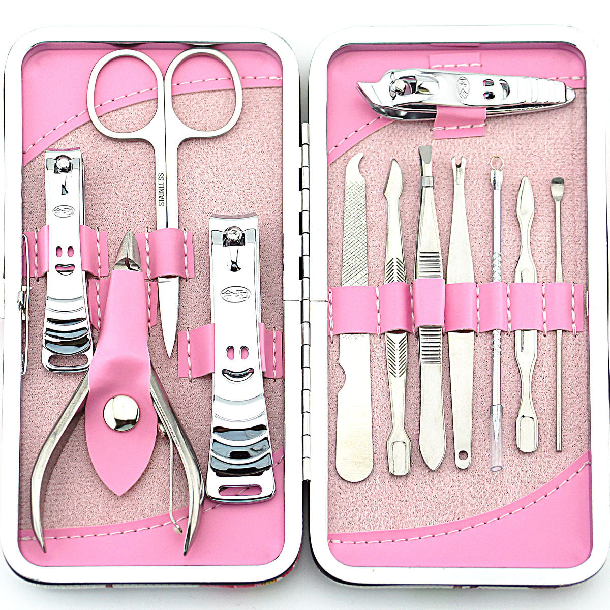Nail Clipper Set Stainless Steel 12 Piece Pink Flower Nail Scissors Manicure manicure tools rose -12-34452c2cd6f8c4958d69c2dd33384267