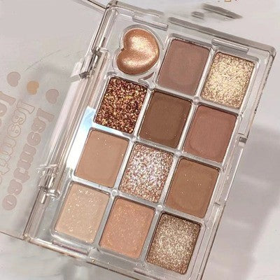 Beautiful Eye Shadow Plate Makeup Twelve Color Earth Tone-cf495d4a082d8e66de3e5dd2b1a726d3
