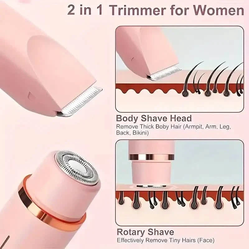 Women’s 2-in-1 Bikini & Facial USB Rechargeable Electric Razor for Wet/Dry Use-Women’s 2-in-1 Bikini & Facial USB Rechargeable Electric Razor for Wet/Dry Use