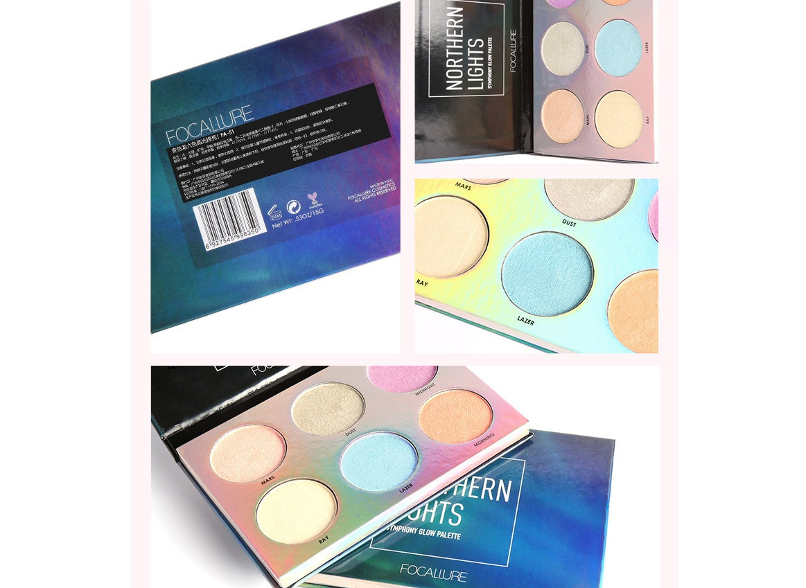 Focallure 6-Color Northern Lights Glow Bronzer Palette-6e7b036bfa4051349f003a37d71b831d