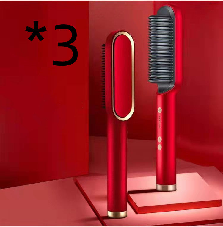 New 2 In 1 Hair Straightener Hot Comb Negative Ion Curling Tong Dual-purpose Electric Hair Brush-790c5504f637b3760d159c4262911984