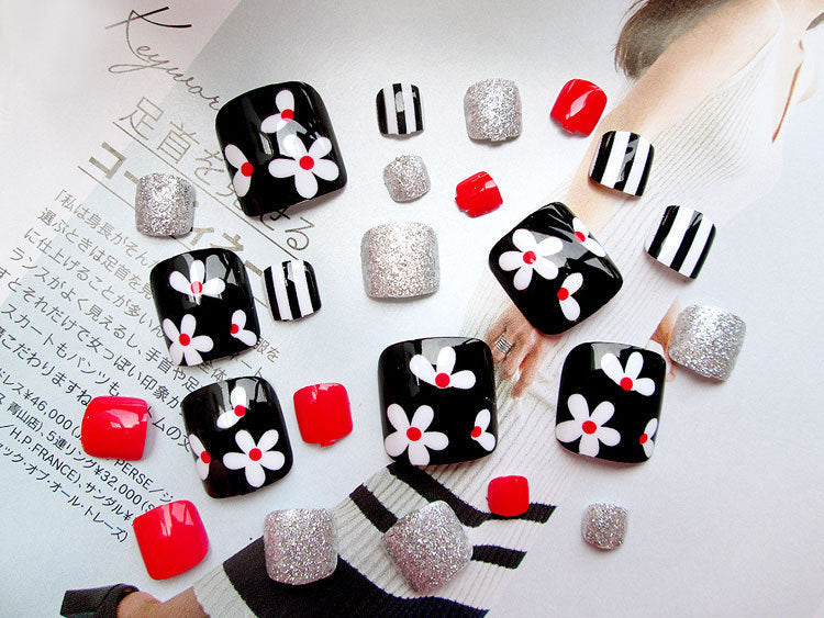 Pro Artificial Acrylic Toe Nails 24pcs Patch-db79b29e63af1d9d49d759239e988406