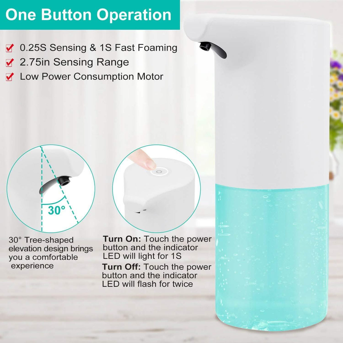 350 ML/14 Oz Automatic Foam Soap Dispenser-350 ML/14 Oz Automatic Foam Soap Dispenser