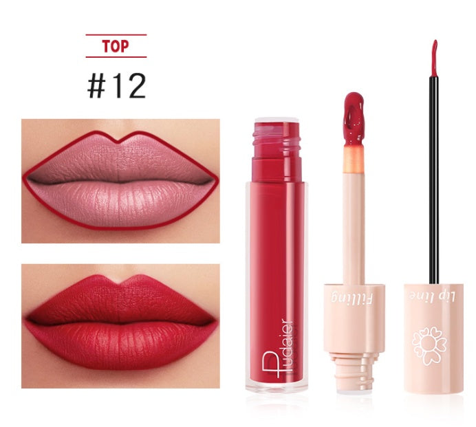 Pudaier Dual Lipstick Lip Gloss Liquid Lipstick-dd876dd37afc8f1c3f495248b3b6dbff