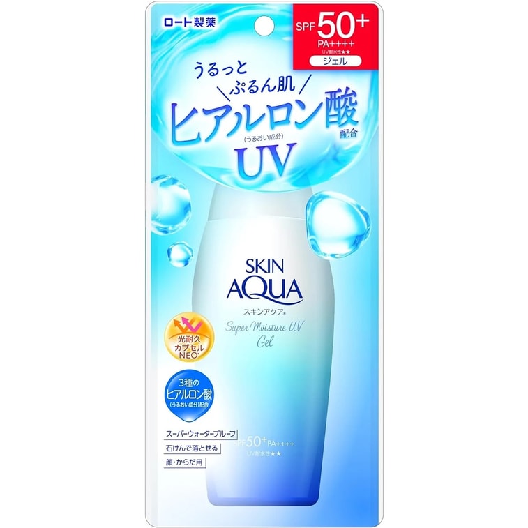 Rohto Skin Aqua UV Super Moisture Gel SPF 50+ PA++++ 110g New Version-Rohto Skin Aqua UV Super Moisture Gel SPF 50+ PA++++ 110g New Version