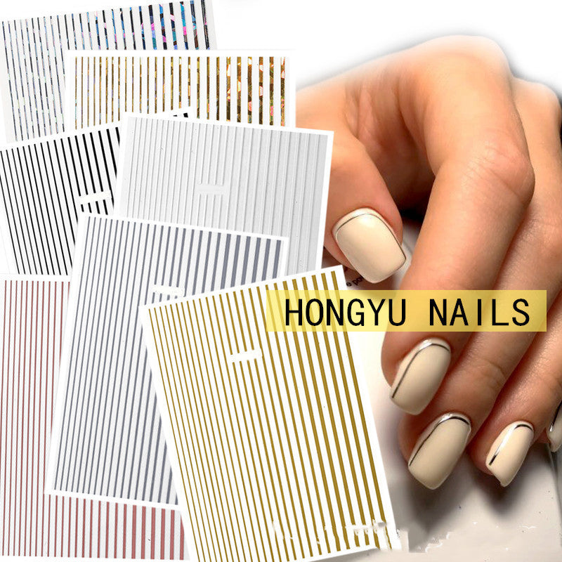 Nail art fluorescent line adhesive stickers-65312559014d82ed907cea34d89f526
