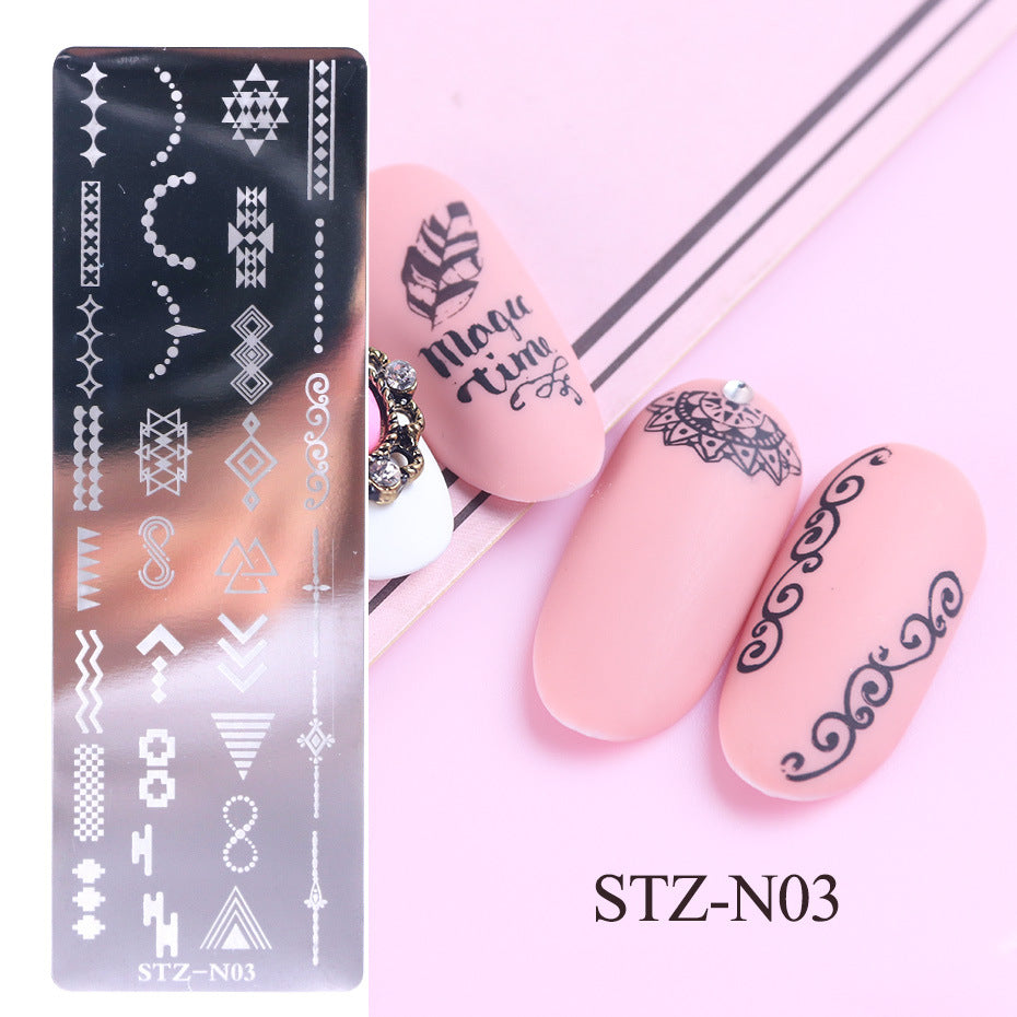 Nail print long steel plate-c8df74555e1605e9112a6ebabe4f341d