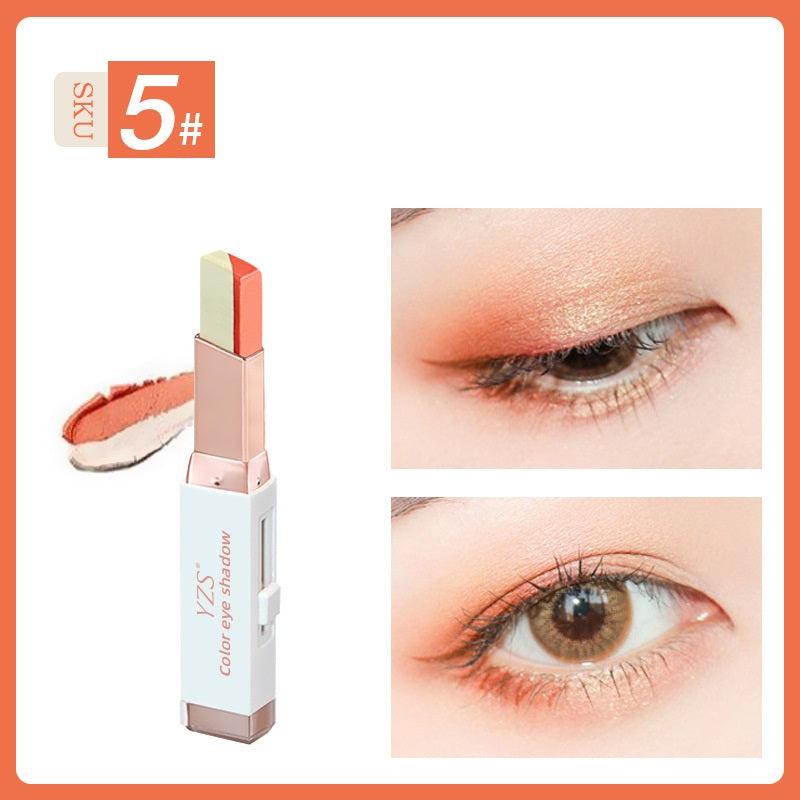 YZS Velvet Gradient Two-color Eyeshadow Stick, Contrast Pearlescent Eyeshadow, Eye Modification Eyeshadow Pen-3ae3cccc13cbae6555eb6263d26b643b