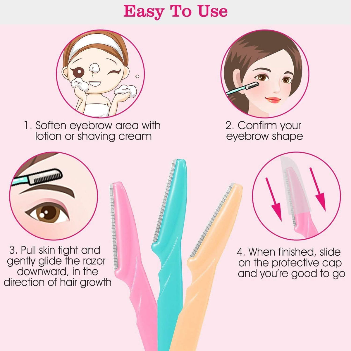36-Pieces: Women Eyebrow Razor Trimmer-36-Pieces: Women Eyebrow Razor Trimmer