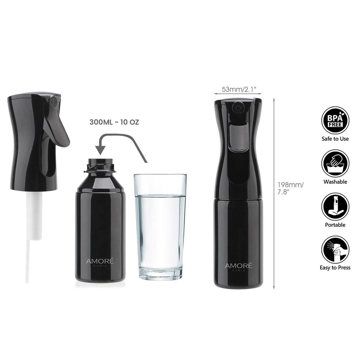 360 Continuous Hair Water Ultra Fine Mister Spray Bottle-360 Continuous Hair Water Ultra Fine Mister Spray Bottle