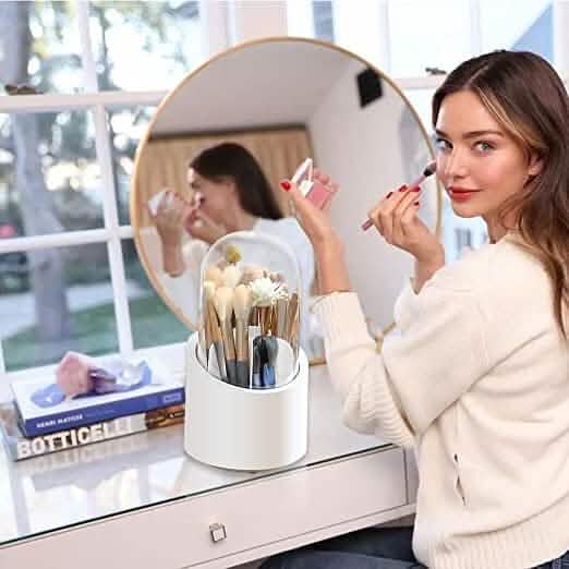 360-Degree Rotating Dustproof Makeup Brush Organizer-360-Degree Rotating Dustproof Makeup Brush Organizer