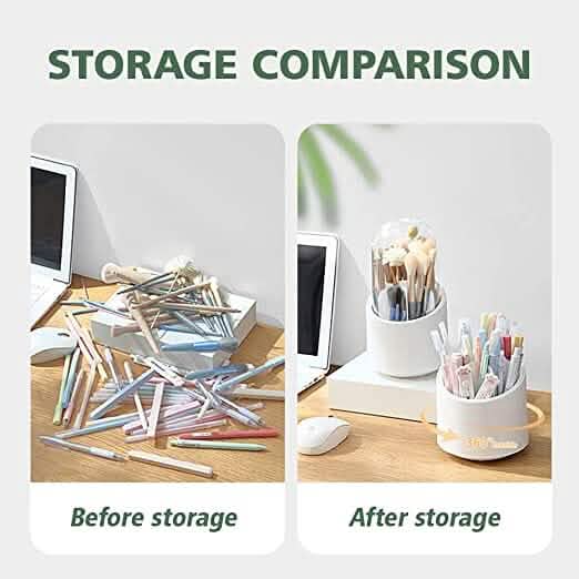 360-Degree Rotating Dustproof Makeup Brush Organizer-360-Degree Rotating Dustproof Makeup Brush Organizer